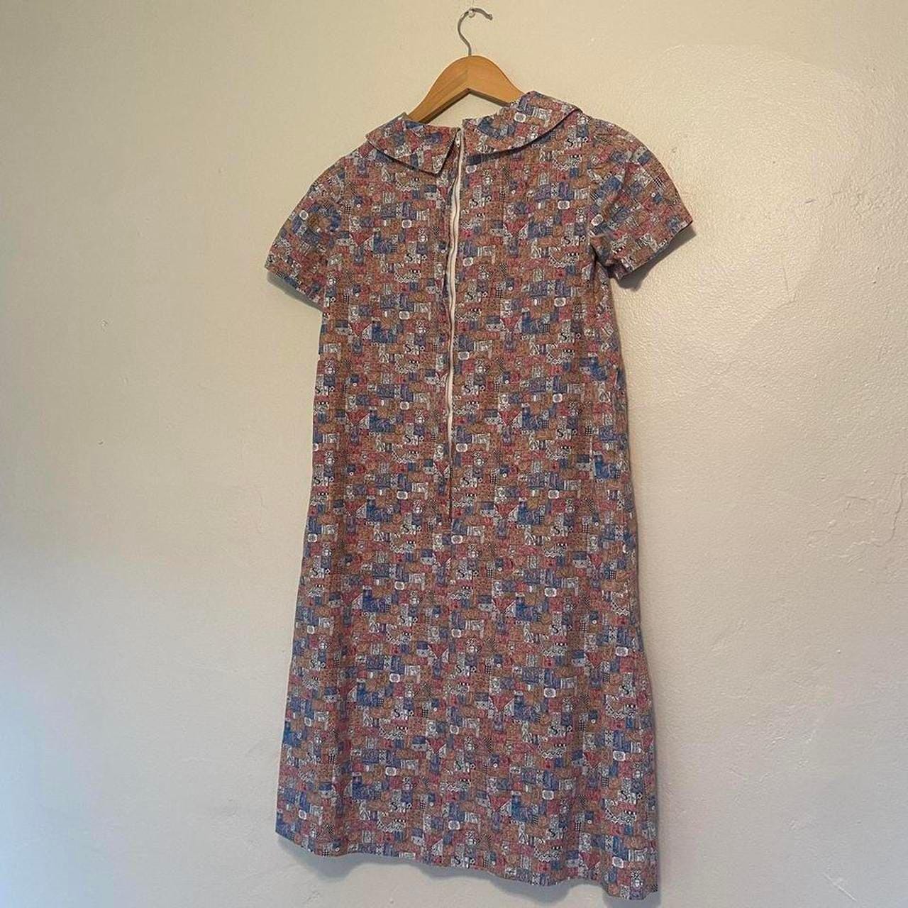 1960s handmade pink and blue letter and floral pattern