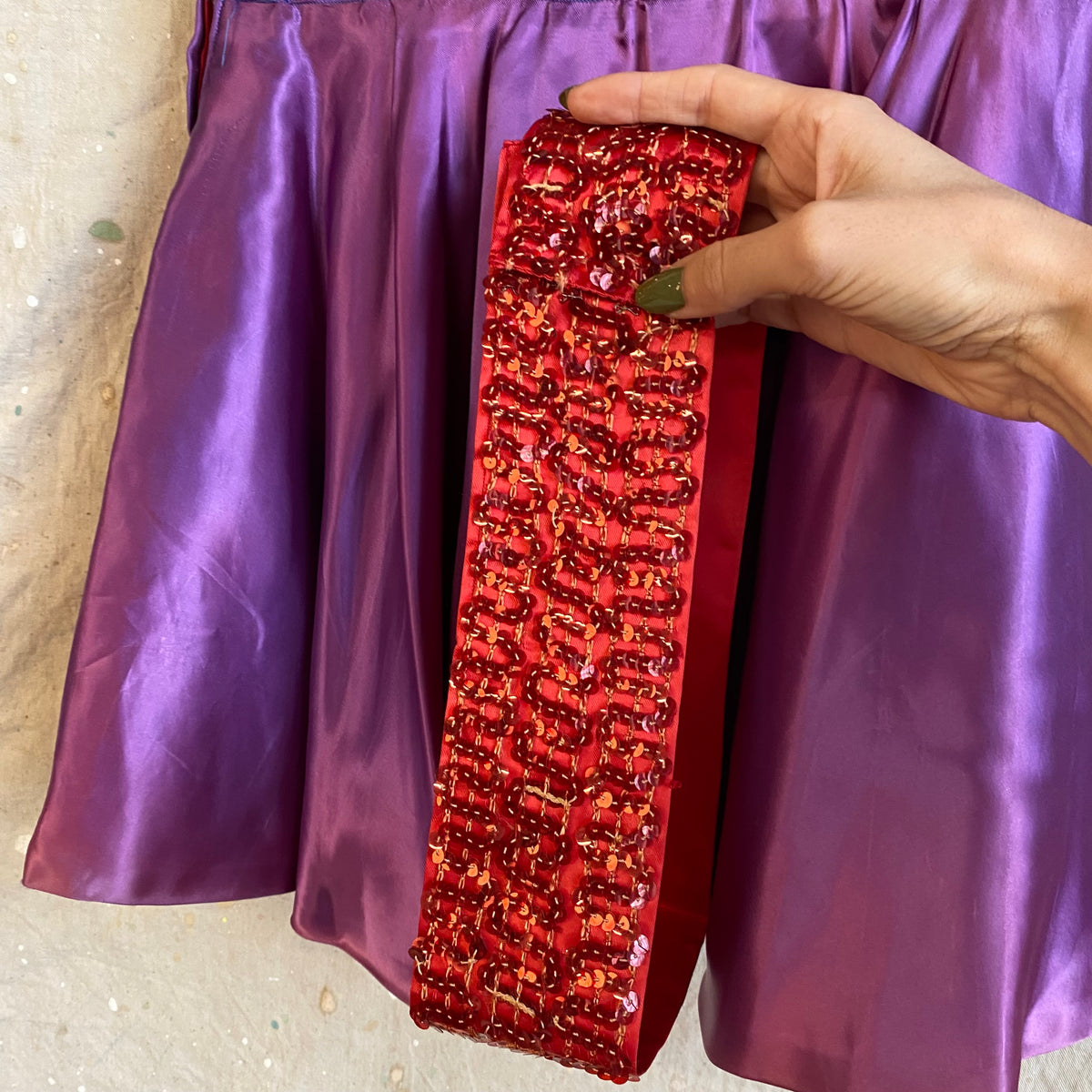 1950s Satin & Sequin Dress