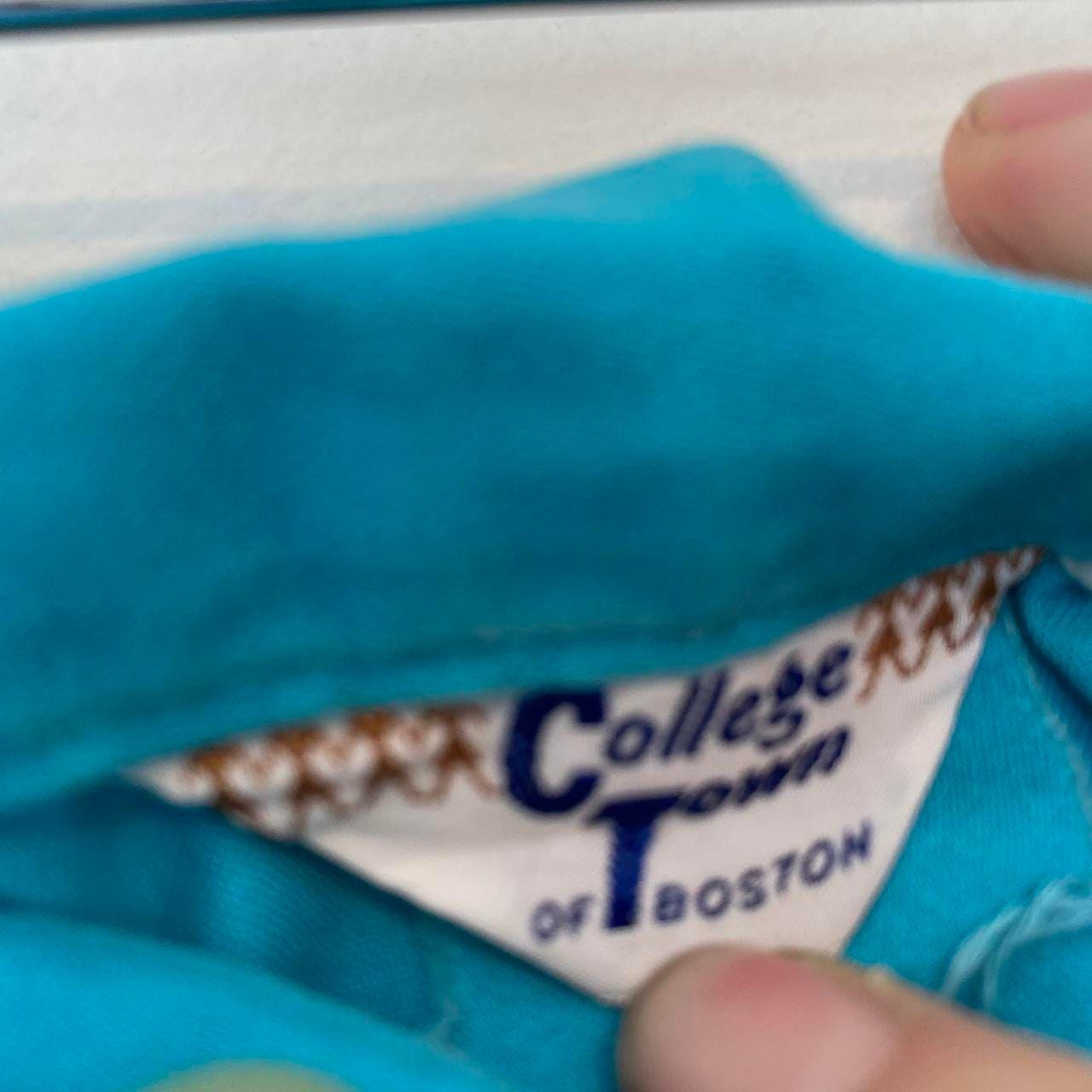 1950s cotton turquoise circle skirt with pleating and side pockets