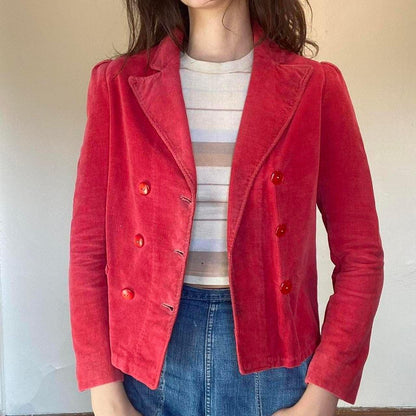 1930s/1940s faded red cotton corduroy blazer