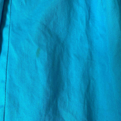 1950s cotton turquoise circle skirt with pleating and side pockets