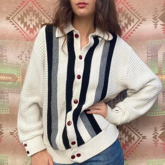 1960s Campus DItalia acrylic striped cardigan