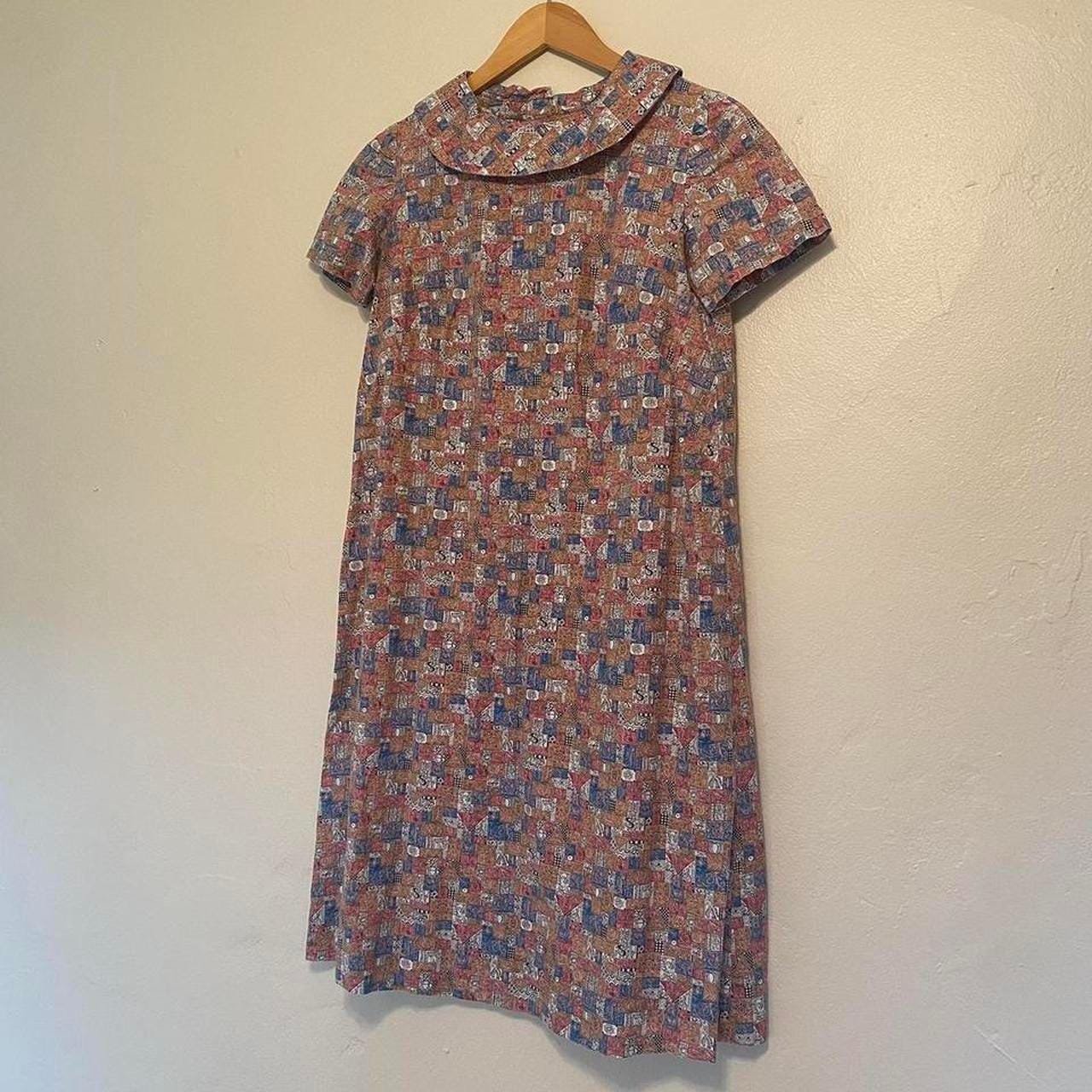 1960s handmade pink and blue letter and floral pattern