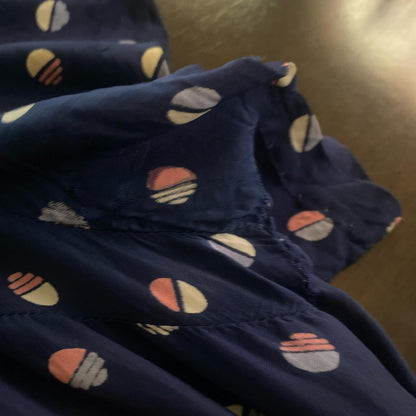 1940s rayon polka dot printed button up shirt dress