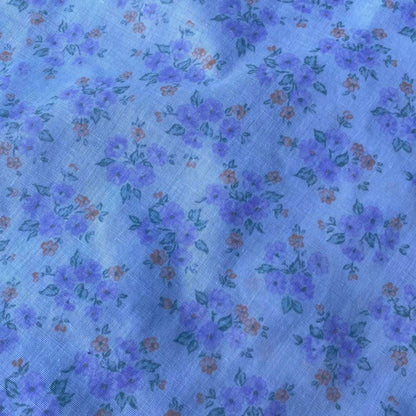 1970s floral cotton sleeveless button up blouse