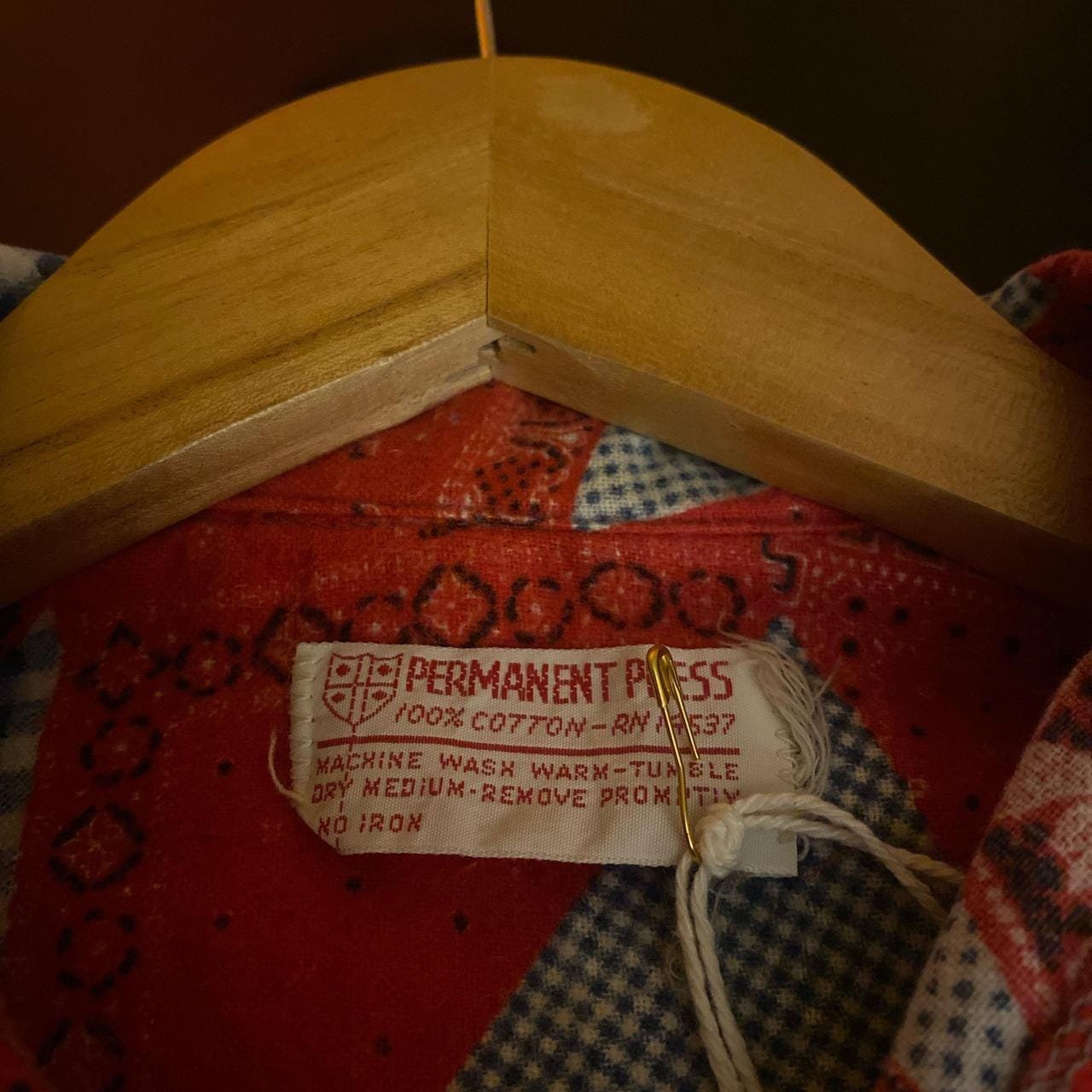 1970s cotton flannel bandana patchwork button up shirt