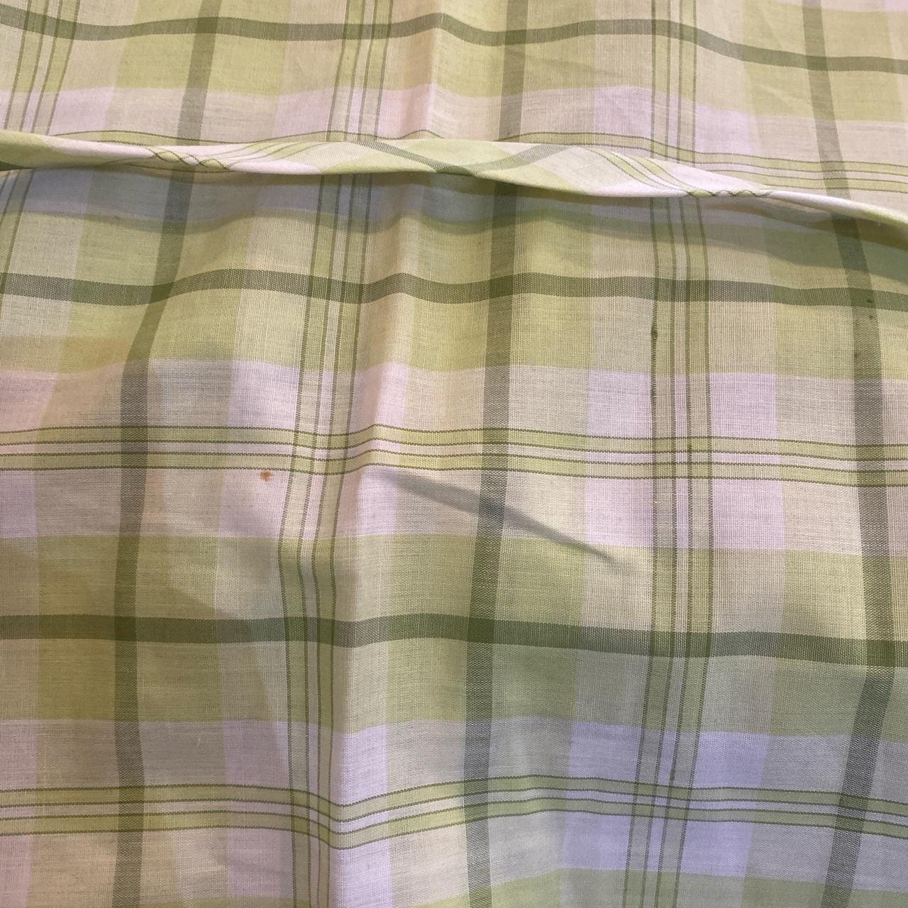 1960s vintage mod light green plaid a-line mini dress polyester/cotton blend