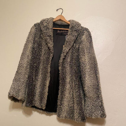 1940s/50s Merchants Furs Detroit curly silver persian lamb fur coat