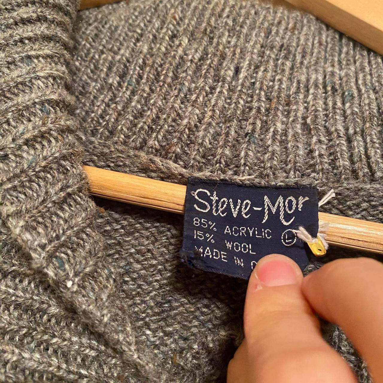 1970s wool gray Steve-Mor shawl sweater