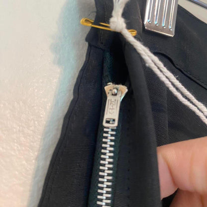 1940s/50s rayon taffeta tiered embroidered black circle skirt