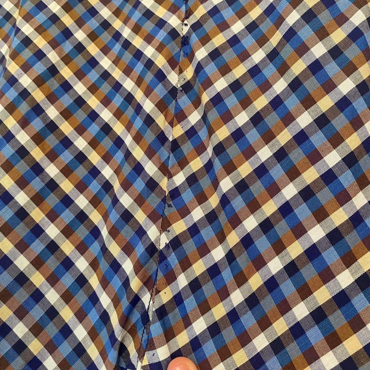 1940s/50s cotton handmade blue plaid a-line dress