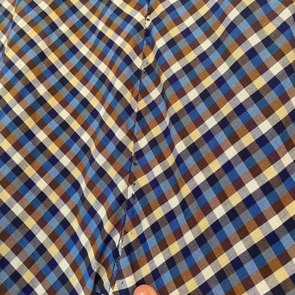 1940s/50s cotton handmade blue plaid a-line dress