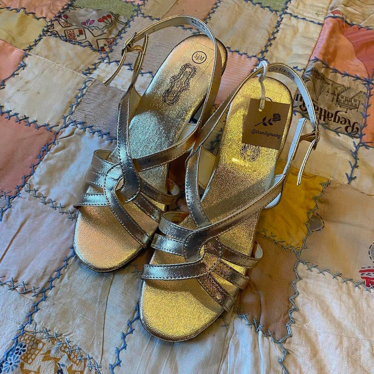 1970s/80s gold strappy sandals