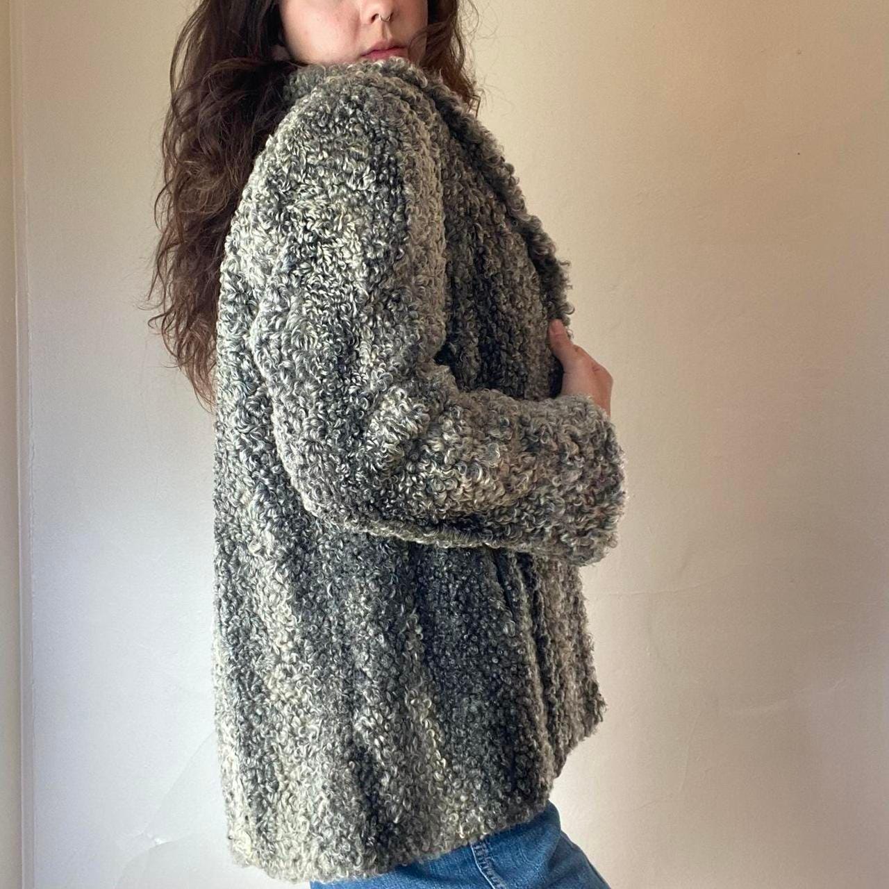 1940s/50s Merchants Furs Detroit curly silver persian lamb fur coat