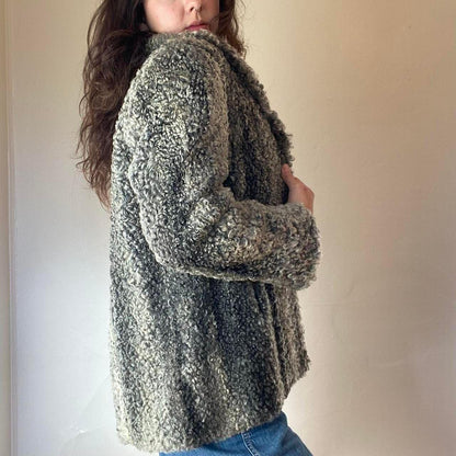 1940s/50s Merchants Furs Detroit curly silver persian lamb fur coat