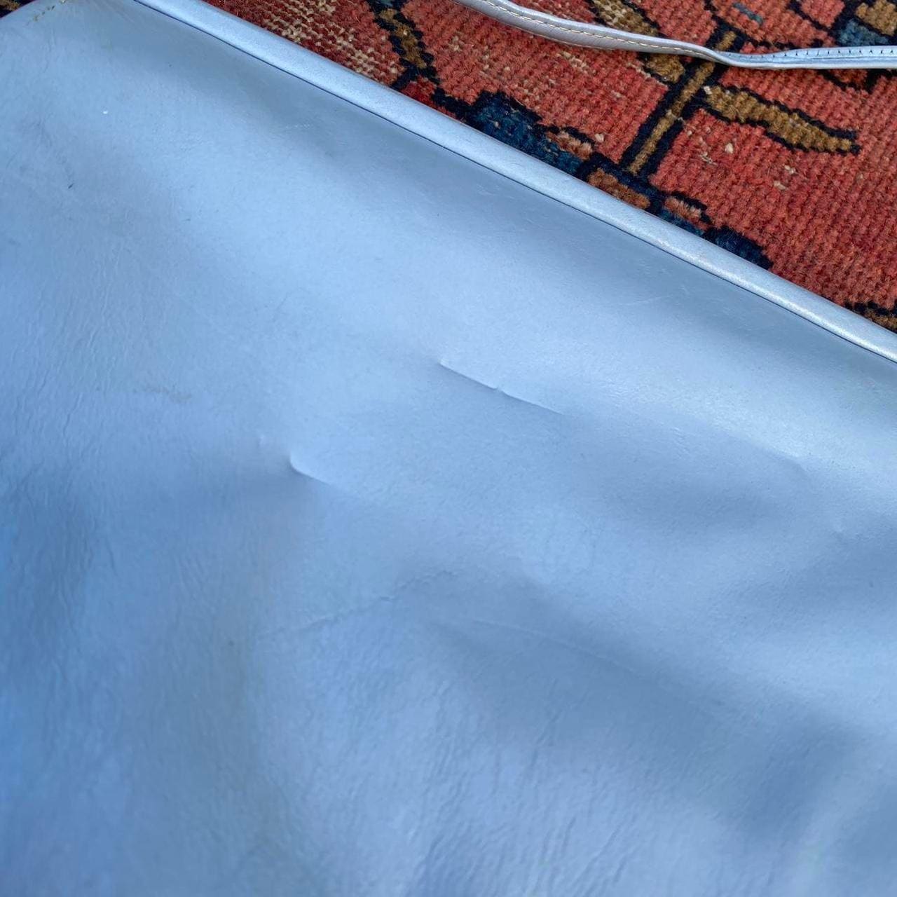 1960s light blue leather crossbody purse