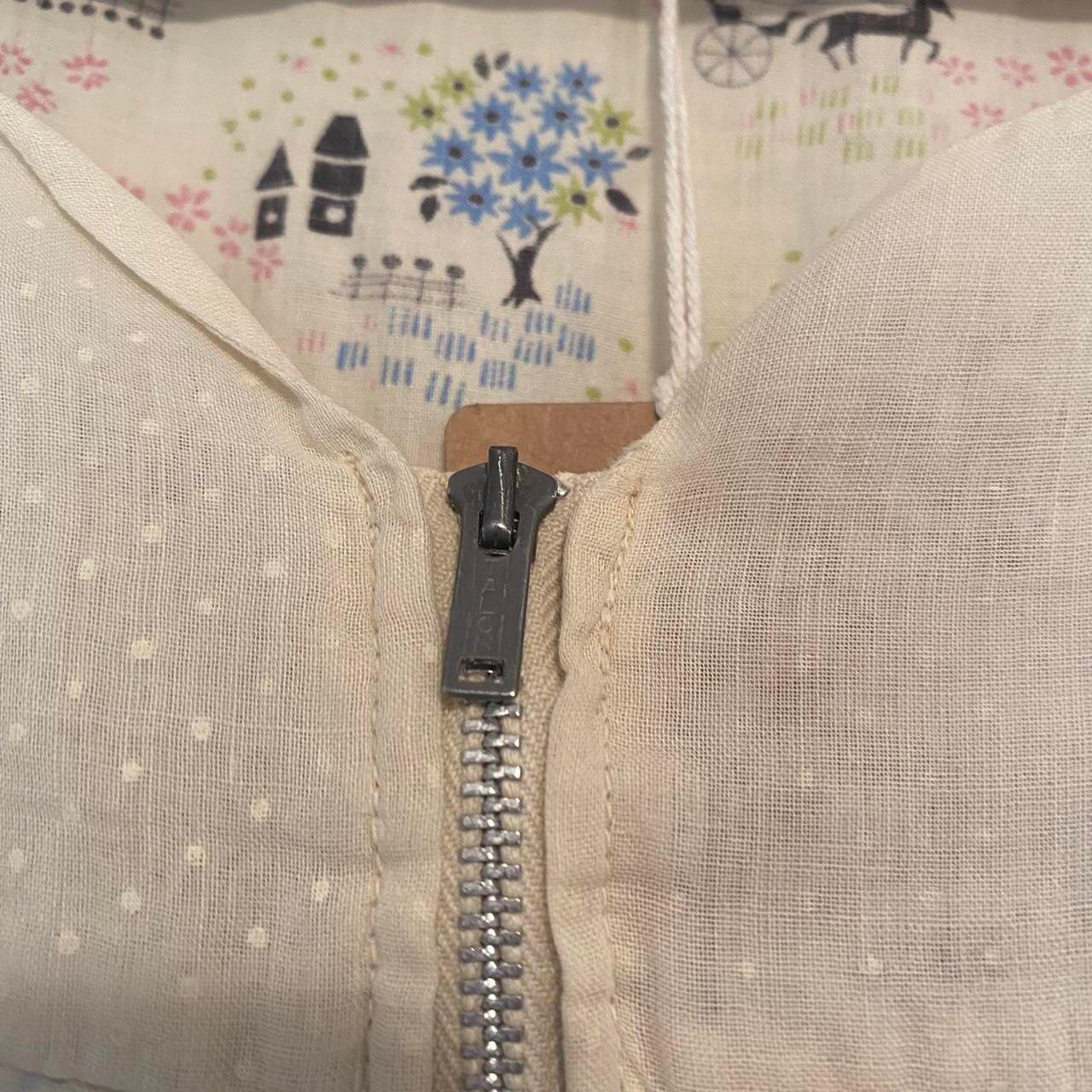 1940s cotton victorian themed novelty print with front talon zipper