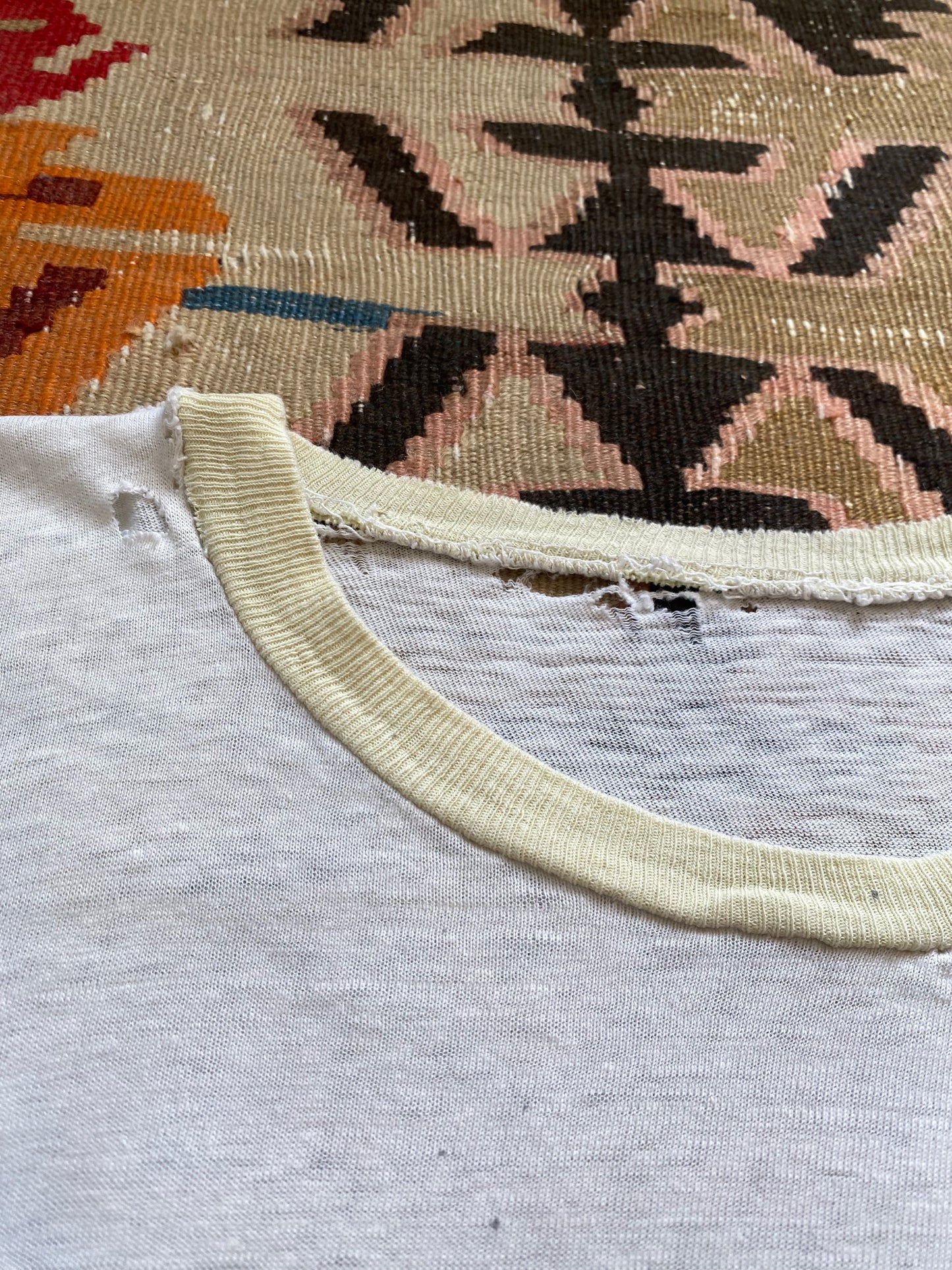 1960s/1970s "Property of New York Knicks" distressed cotton ringer tee