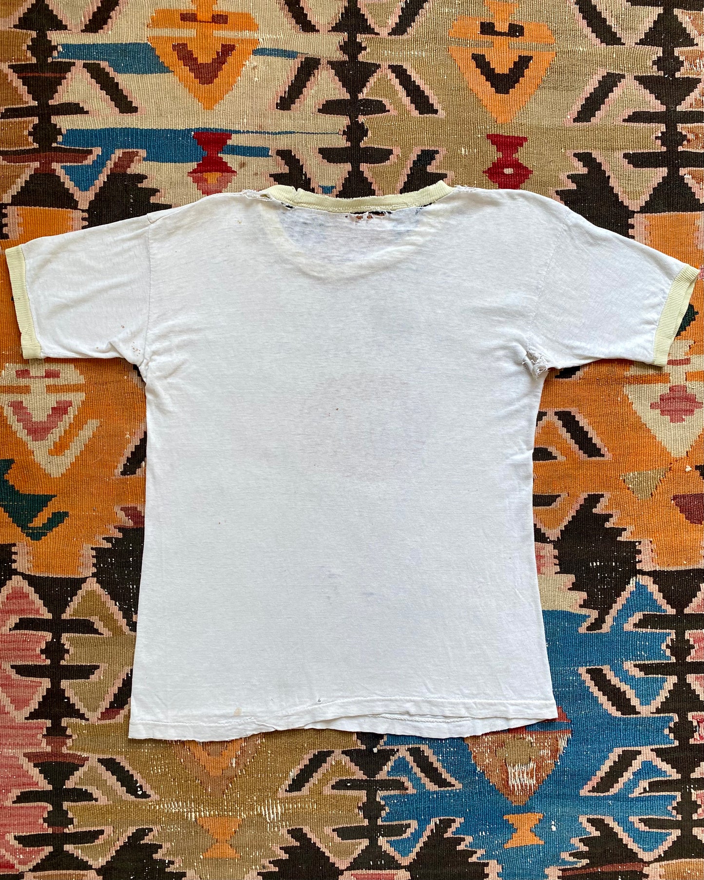 1960s/1970s "Property of New York Knicks" distressed cotton ringer tee