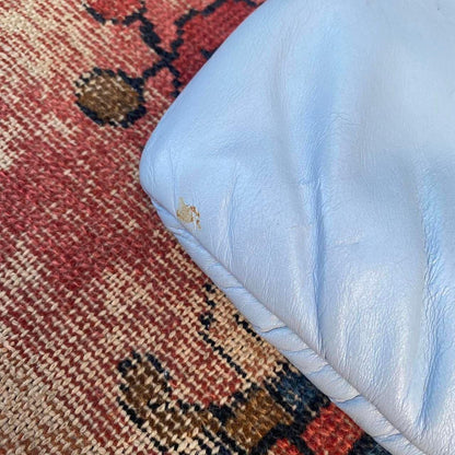 1960s light blue leather crossbody purse