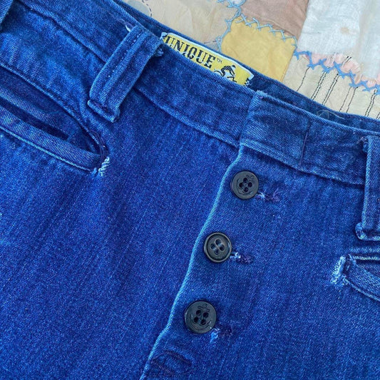 1960s/1970s amazing sailor jeans with great fading and label
