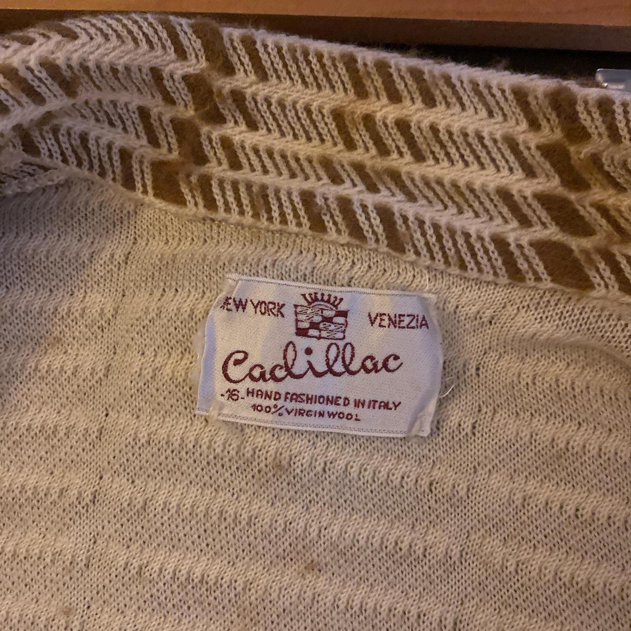 1960s Cadillac Italian wool cream and olive colored wool blend 3 piece set