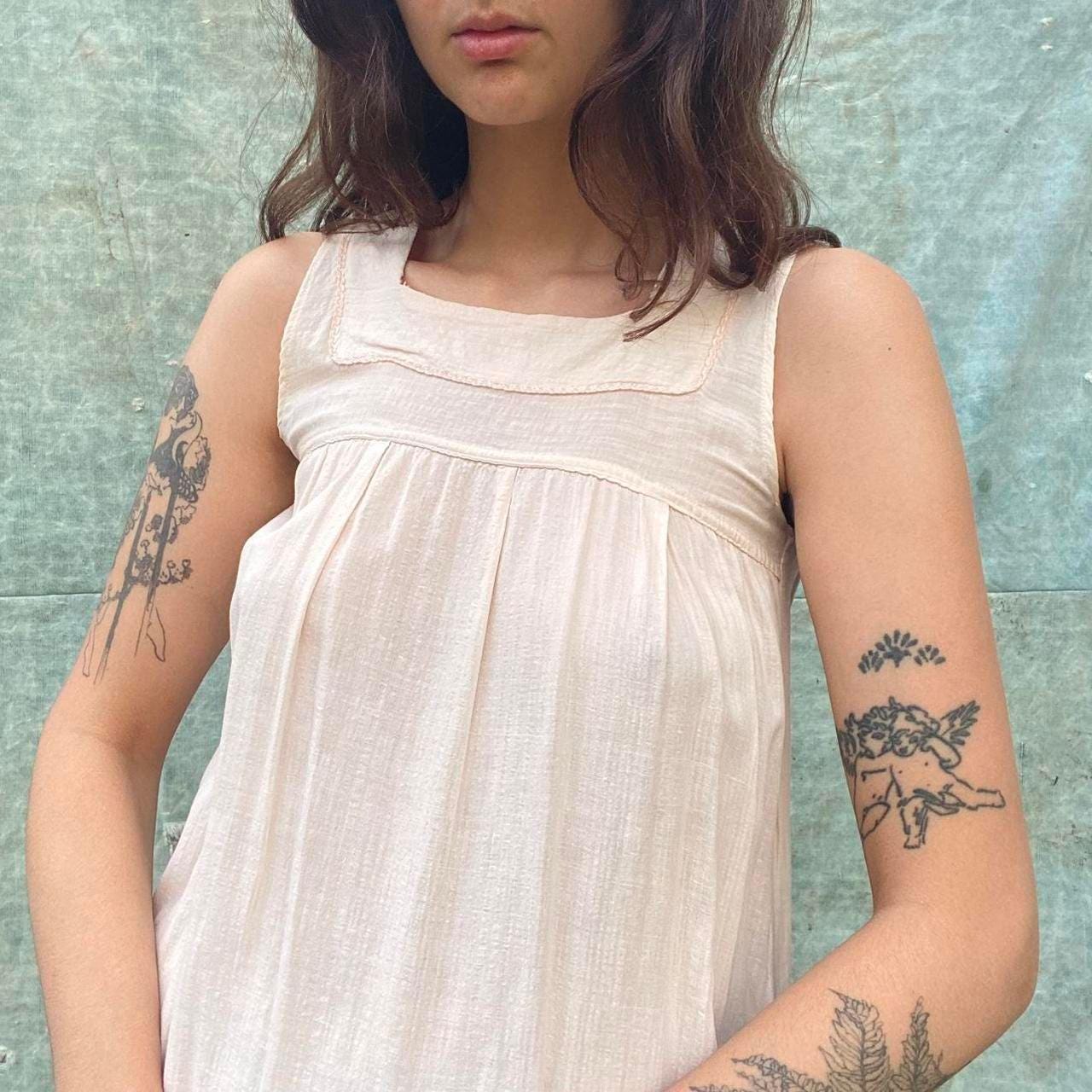 antique cotton light pink nightgown