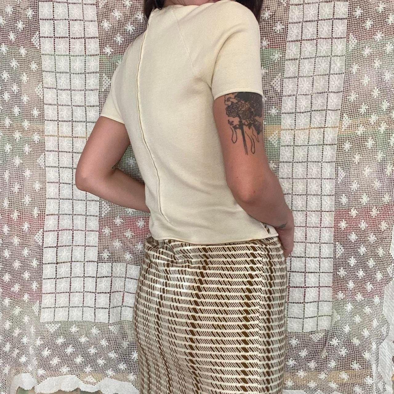 1960s Cadillac Italian wool cream and olive colored wool blend 3 piece set