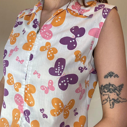 1960s NPC Fashions butterfly novelty print a-line mini dress