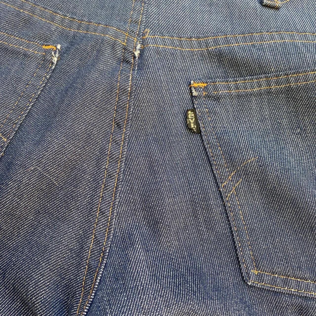 1970s dark wash poly cotton flared Levis