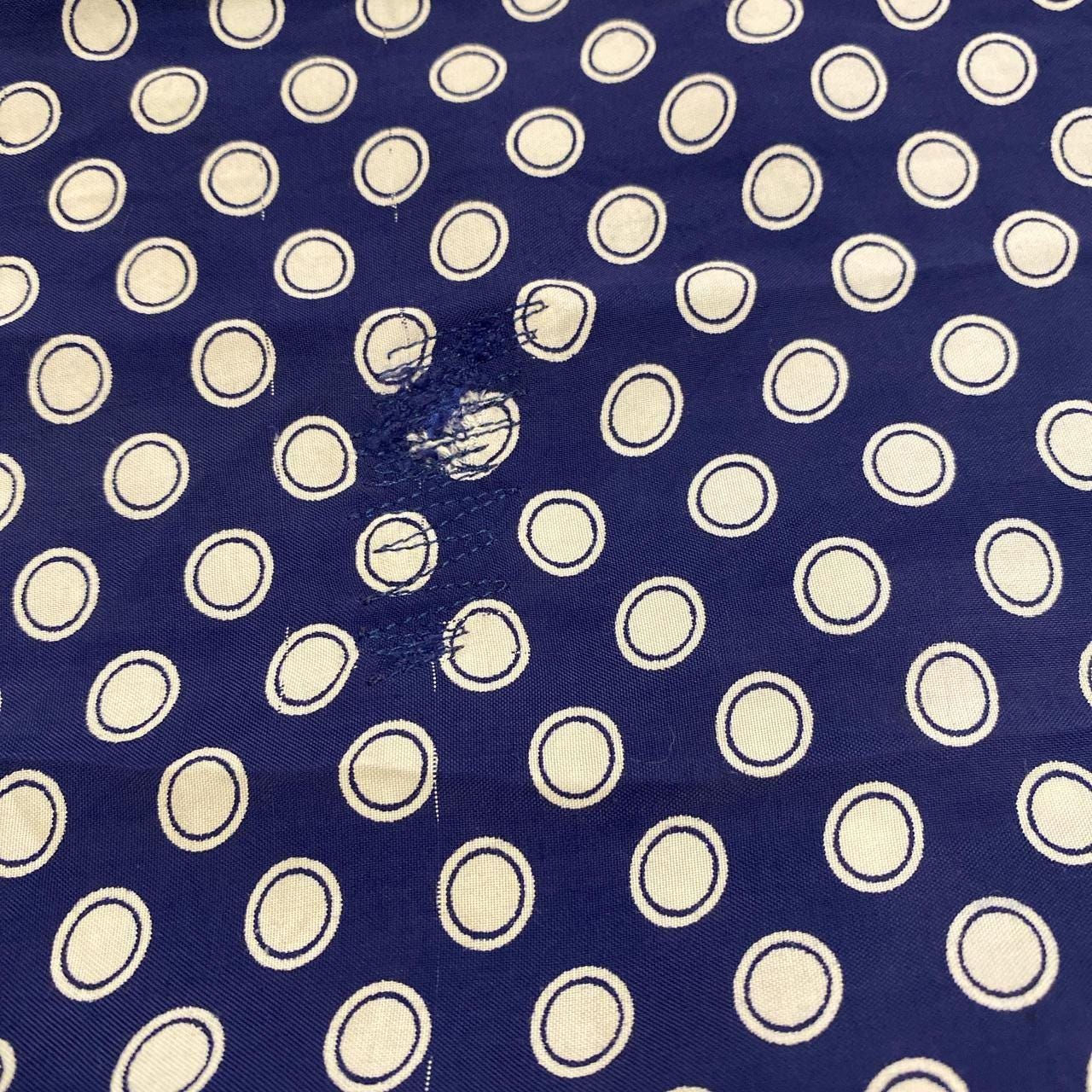 1940s rayon navy polka dot dress