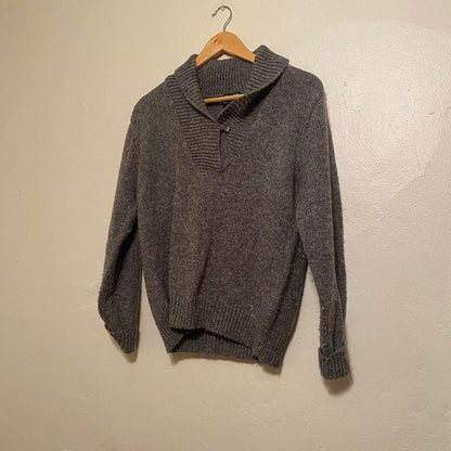 1970s wool gray Steve-Mor shawl sweater