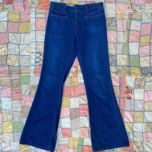 1960s/1970s amazing sailor jeans with great fading and label