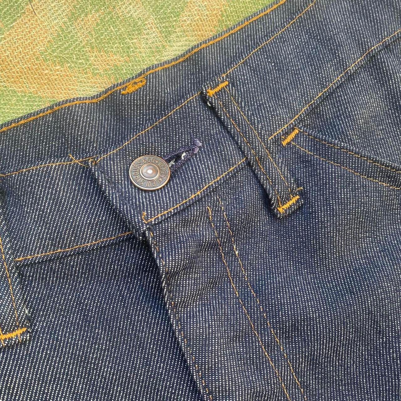 1970s dark wash poly cotton flared Levis