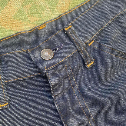 1970s dark wash poly cotton flared Levis