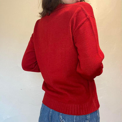 1930s/40s men's red wool Roper sweater with two front pockets
