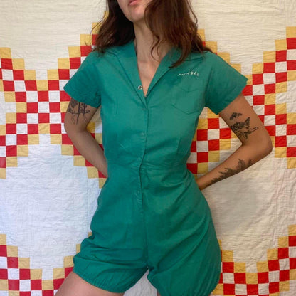 1950s vintage sanforized cotton gym suit romper