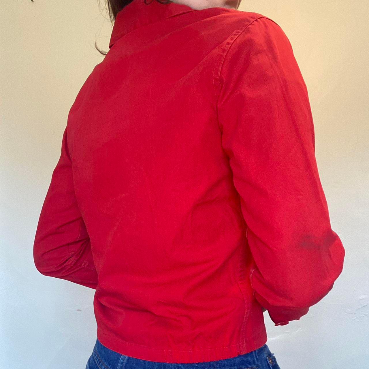 1950s vintage bright red cotton Dan River jacket