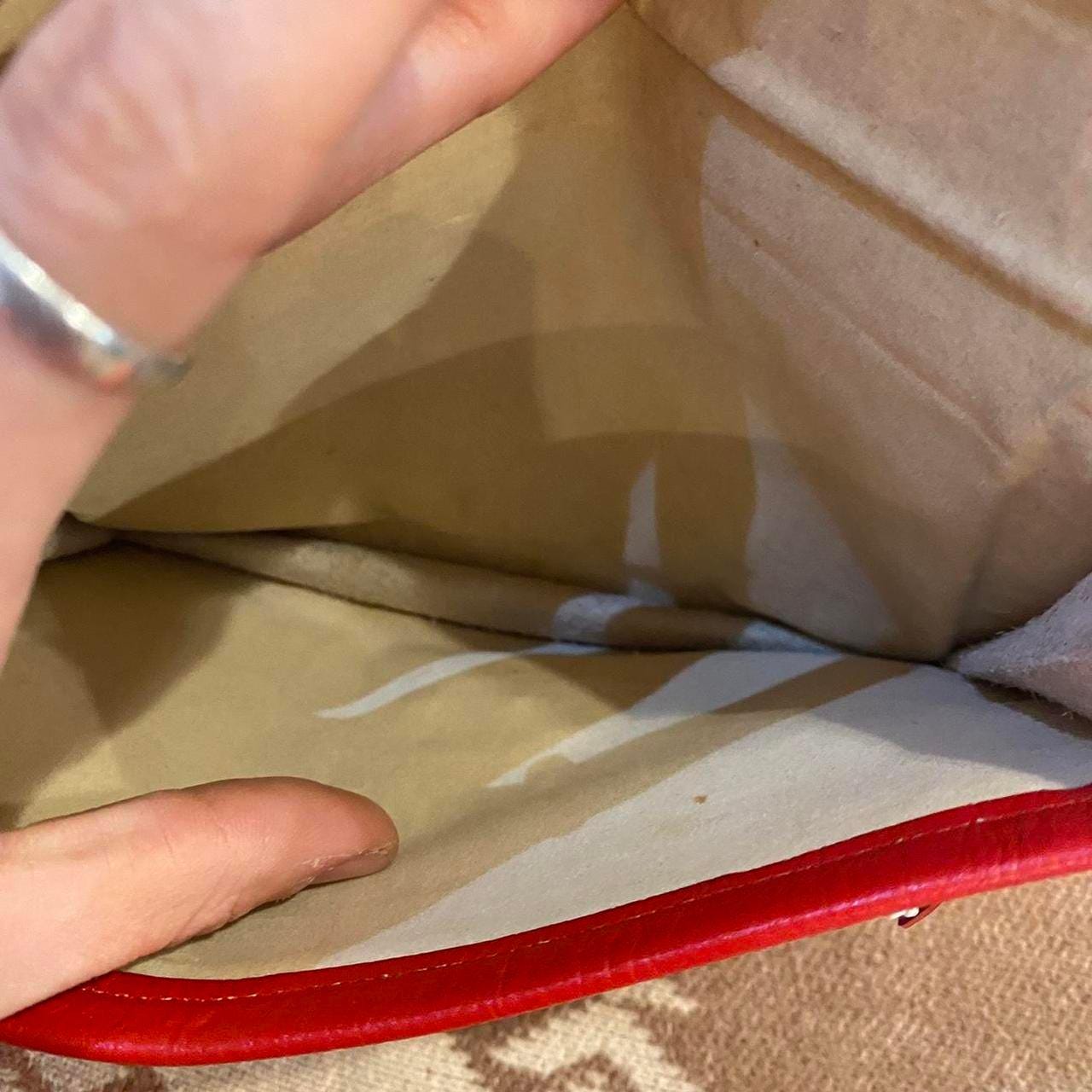 1960s red leather and gold wallet clutch