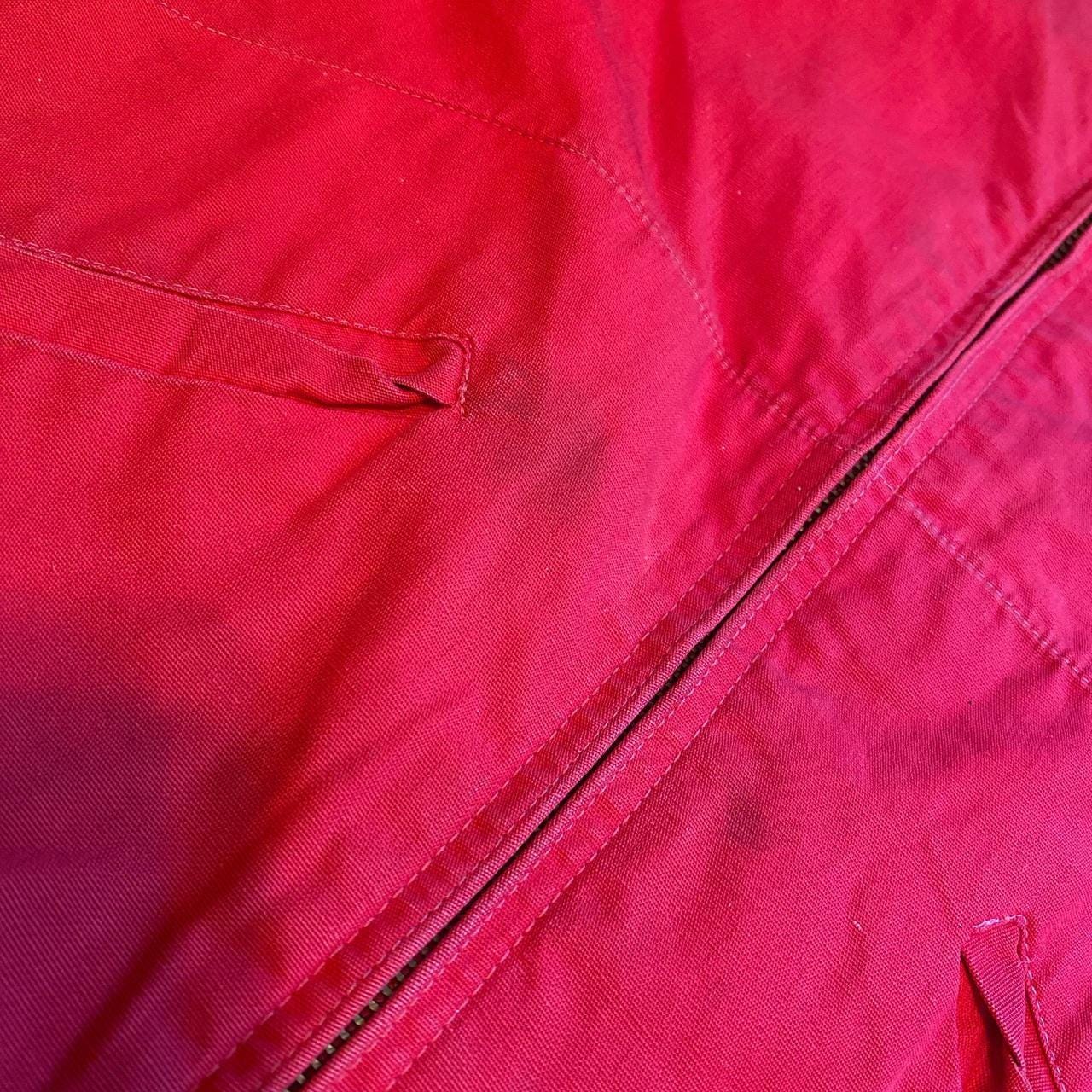 1950s vintage bright red cotton Dan River jacket