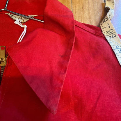 1950s vintage bright red cotton Dan River jacket