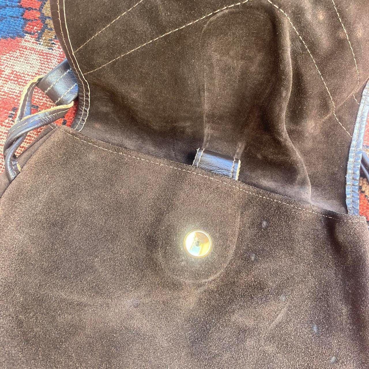 1970s brown suede shoulder bag purse