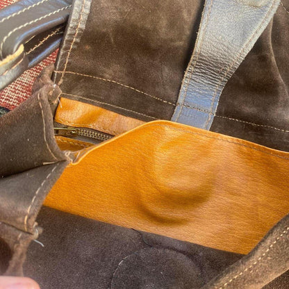 1970s brown suede shoulder bag purse