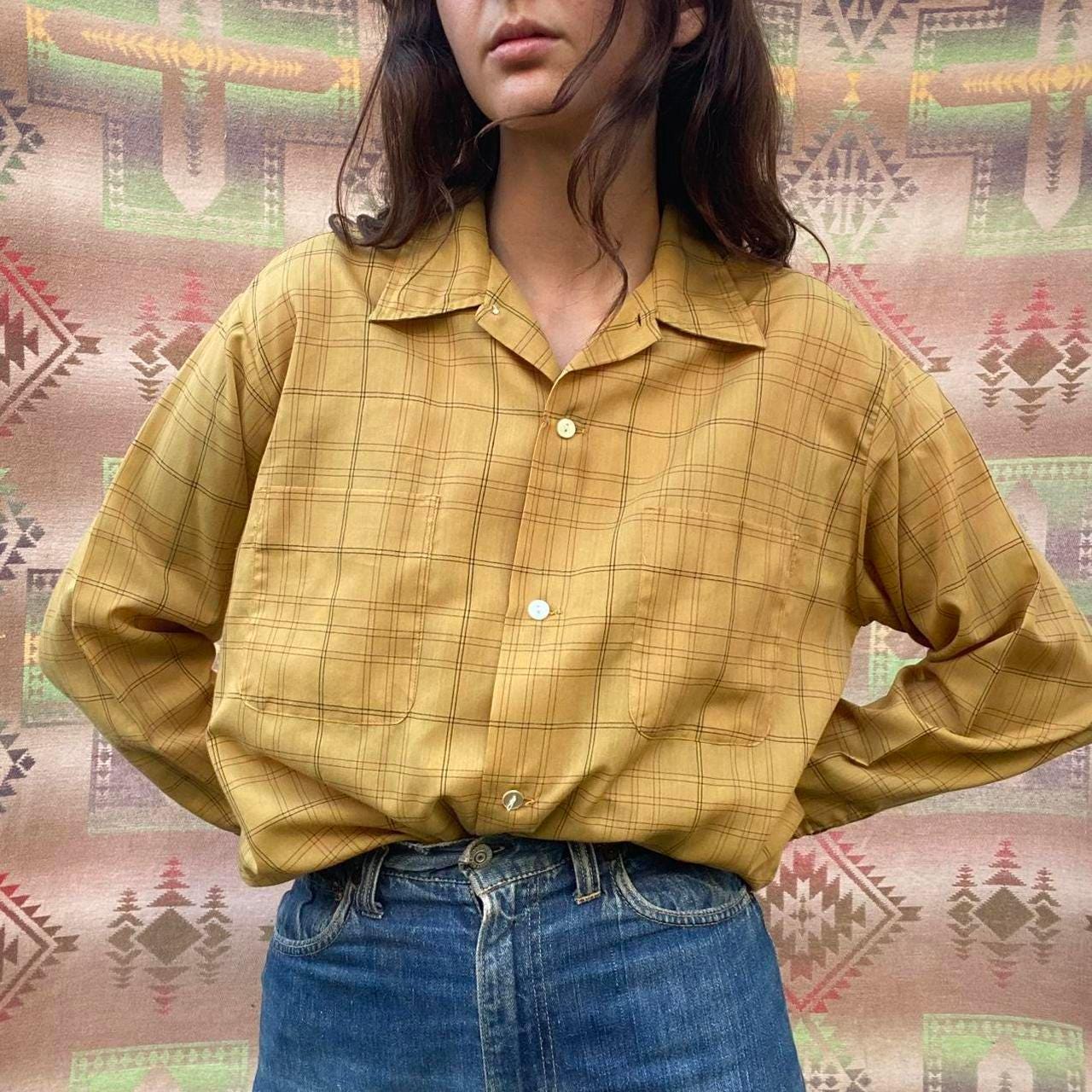 1960s/1970s poly/cotton Campus button up